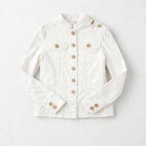 Vintage Tryst White Embroidered Denim Jacket Raw Edge Petite Small Boho Y2K